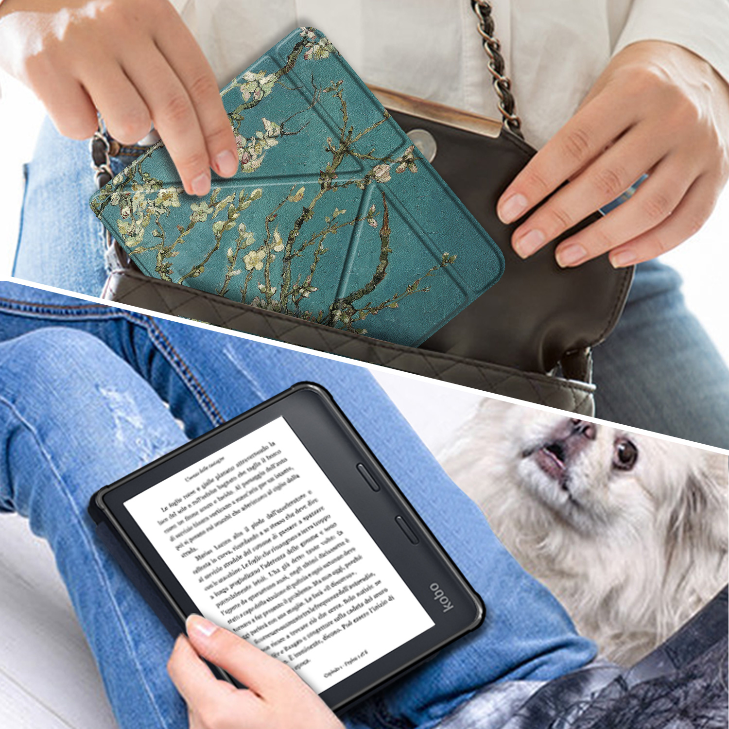 For Kobo Libra Colour 7 inch N428 Origami PU Leather Case Magnetic Wake Sleep Soft Stand Cover Ebook Sleepcover Color Funda