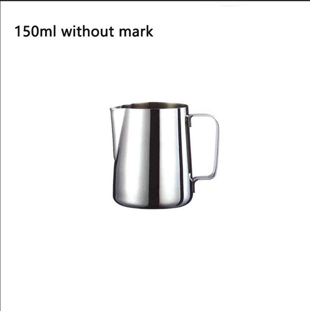 Coffee utensils stainless steel craft extra thick milk cream cup frothing jug pitcher flower cup milk froth cup fancy milk cup: 150ml without mark