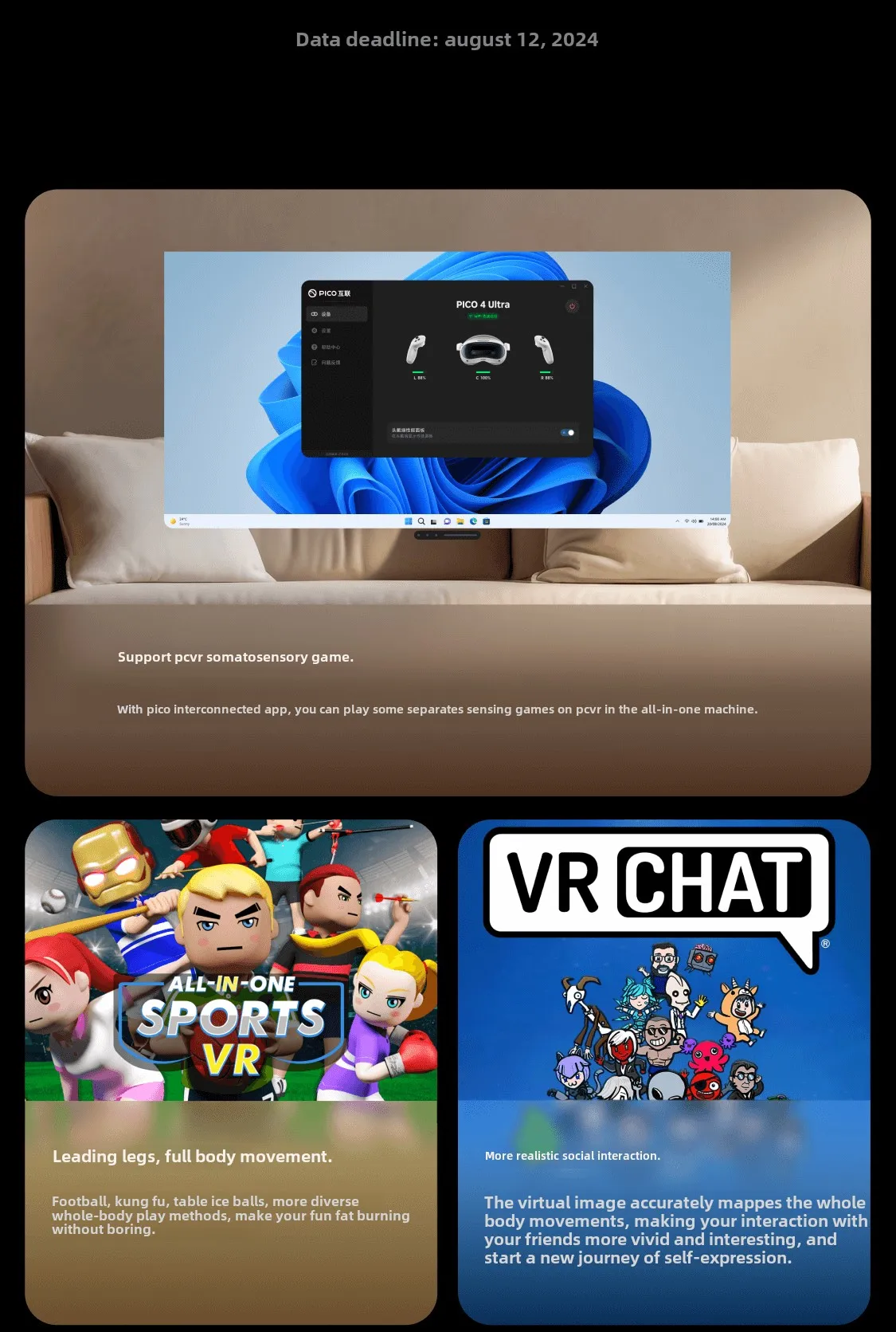 PICO taille motion tracker compatibel met PICO 4 Ultra/PICO 4 Pro/ PICO 4/Neo 3 (alleen één)