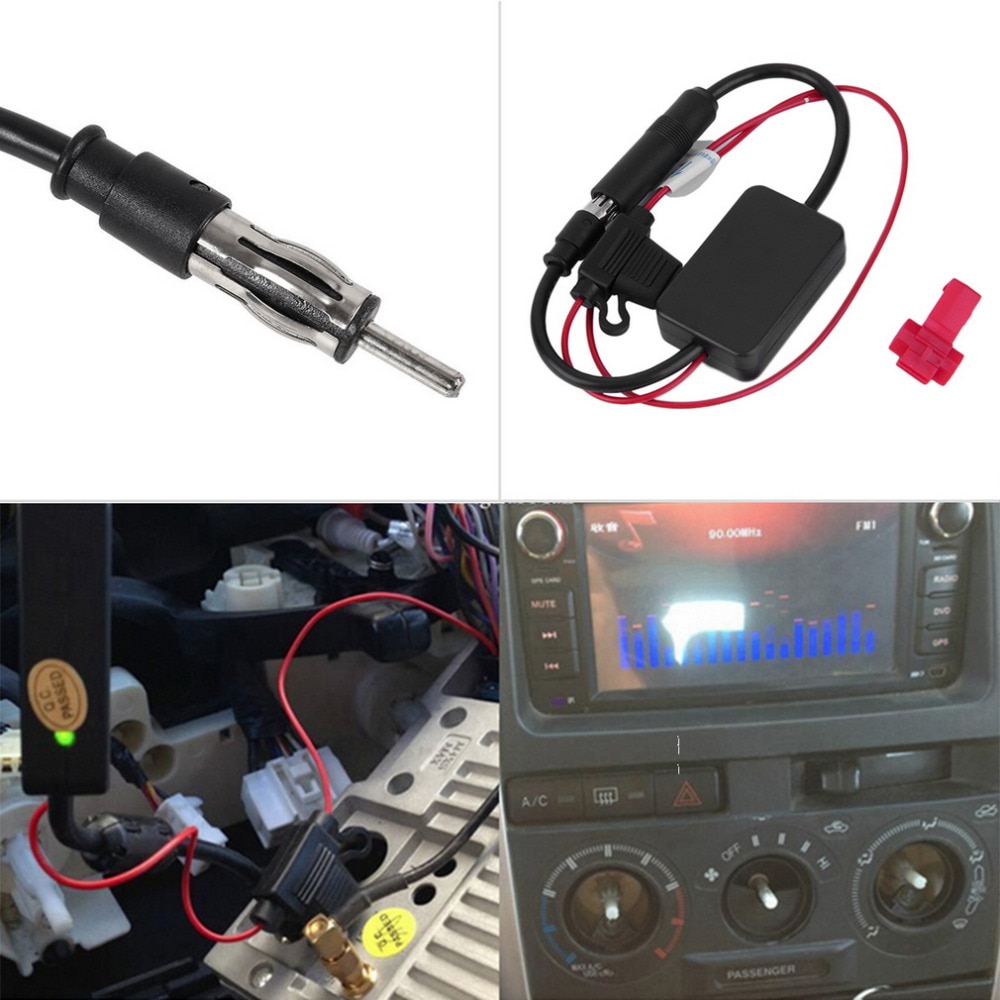 Zwart 12V Auto Auto Radio Signaal Versterker Ant-208 Auto Fm Booster #