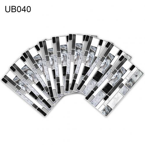 9Pcs 20x10cm Marble Texture Waterproof Tile Sticker DIY House Floor Wall Decor: UB040