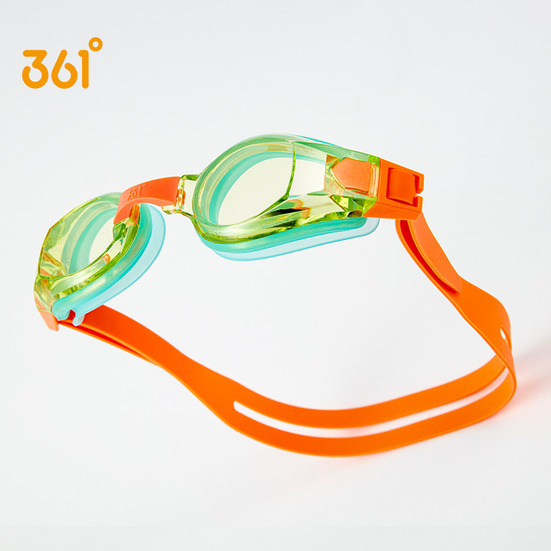 Optical Swimming Goggles Children Myopia Pool Earplug Waterproof Bathing Eyewear Prescription Kids Diving Glasses: YELLOW