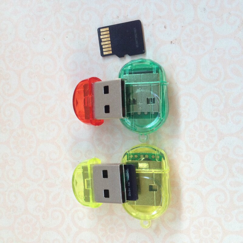 1pc mini-usb 2.0 tf micro sd sdhc sdxc muistikortinlukija kirjoitusasema usb-muistitikku muistikortinlukijat satunnaiset värit