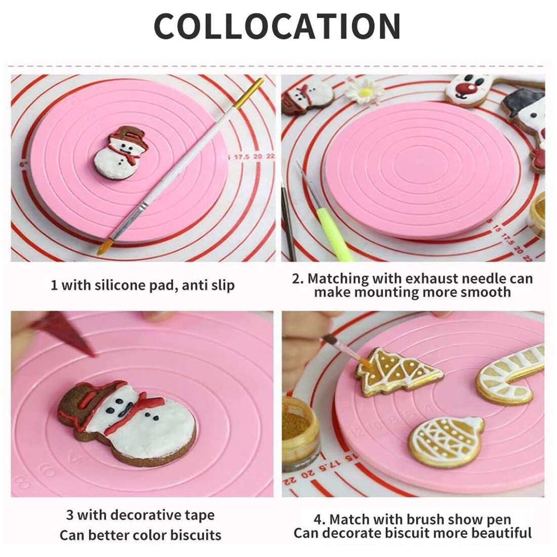 Cake Baking Mold DIY Turntable Rotating Circular Cake Pan Cake Decorating Accessory Tool Carousel Baked Pastry Articles
