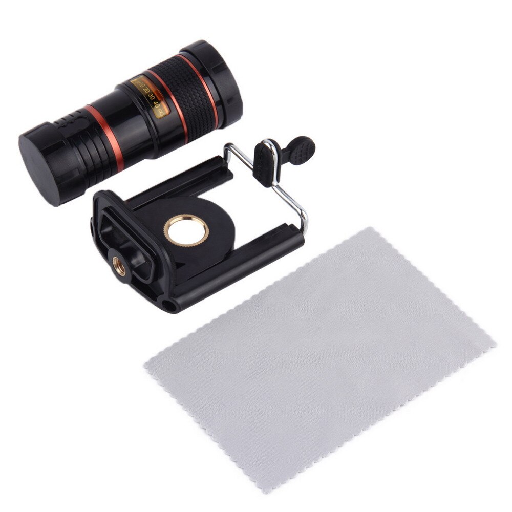 Zoom Telescope 8X Zoom Optical Telephoto Telescope Camera Lens Mobile Phone Lens with Universal Holder Monocular Lens