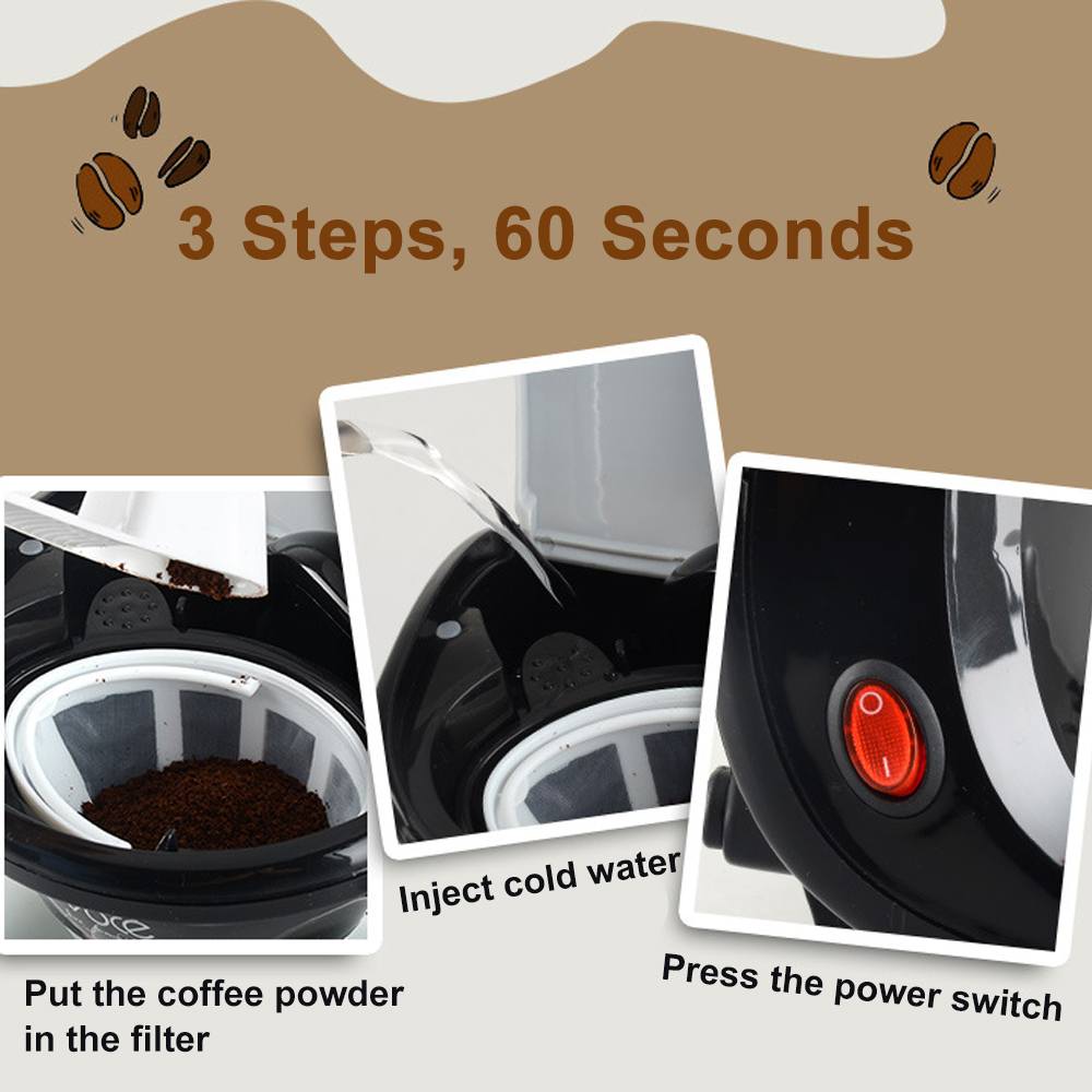 450w casa elétrica gotejamento máquina de café auto dupla xícara máquina de café dupla-uso americano máquina de chá de café 110v/220v