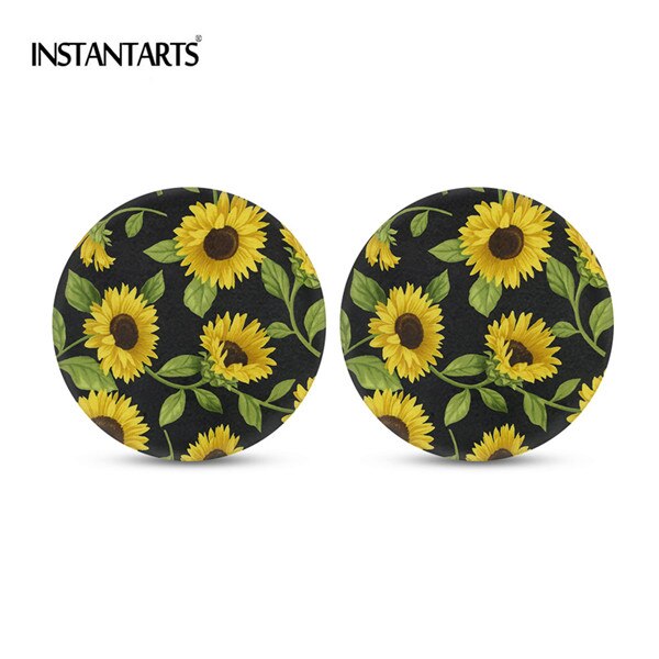 Instantarts bildrinkunderlägg set  of 2 pack 3d solrosabsorberande mugghållare glasunderlägg för kvinnor dryckesunderlägg mugghållare: Hn1497 d 2