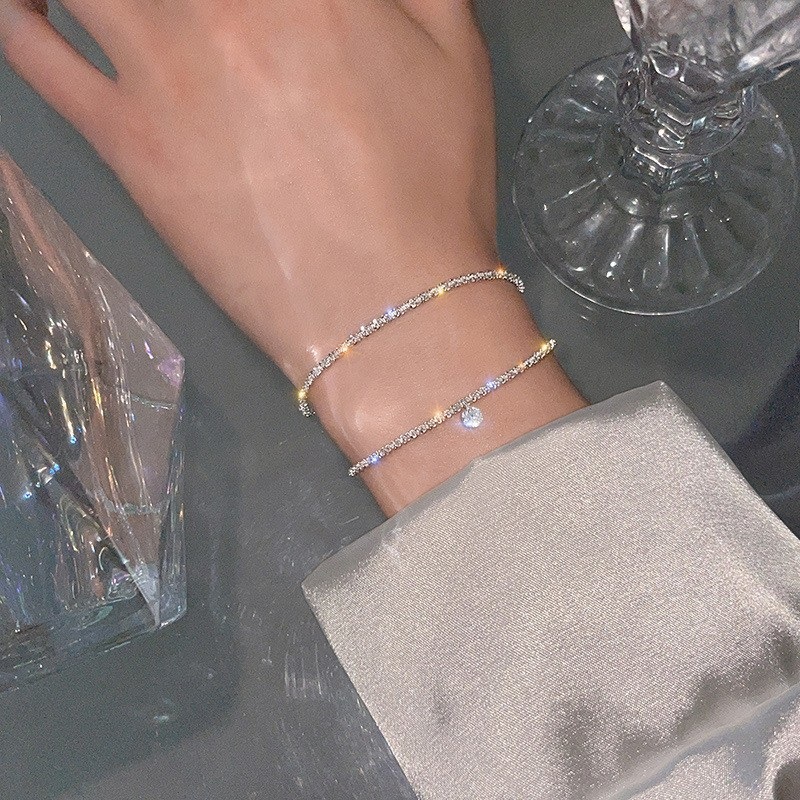 Juego de 6 pulseras ajustables brillantes de Color dorado a la para mujer, pulsera fina , nuevos de joyería para y boda