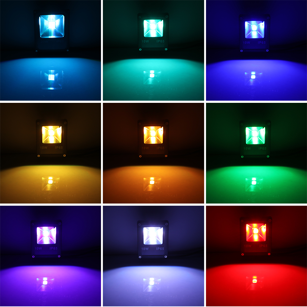 Lawn Flood Light 10W RGB LED Lawn Lamp Floodlight Spotlight Remote Controller Waterproof Garden Channel Spotlight AC 85-245V