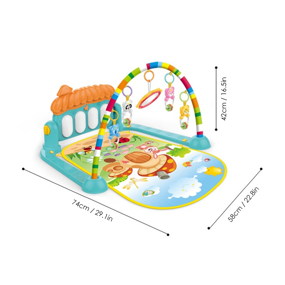 2 In 1 Baby Kick En Spelen Piano Gym Mat Rack Muziek Fitness Rack Spelen Kruipen Mat Vroege Educatief Speelgoed voor 0 ~ 36 Maanden Baby