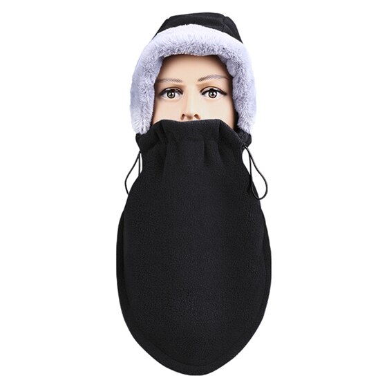 Ouest vélo hiver cyclisme chapeau pour homme vélo thermique polaire cou plus Ski Snowboard moto masque chapeau vélo chapeaux: Black
