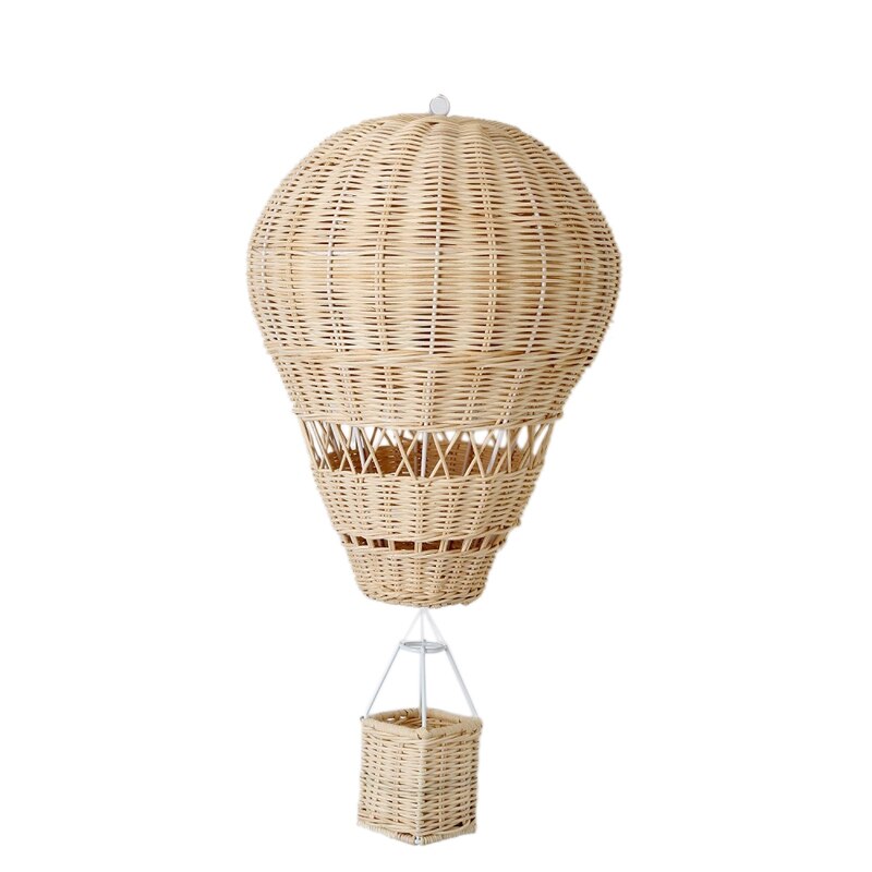 Hand Geweven Rotan Air Ballon Kinderkamer Wanddecoratie Bohemian Nursery Decoratie Foto Props