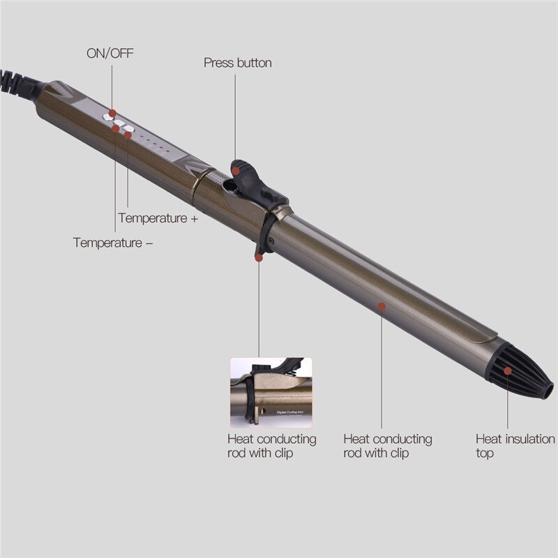 Salon Ceramic hair curling iron 360 rotating clip crimper curler rollers Waver Big Wave Hair Styler styling tool 46