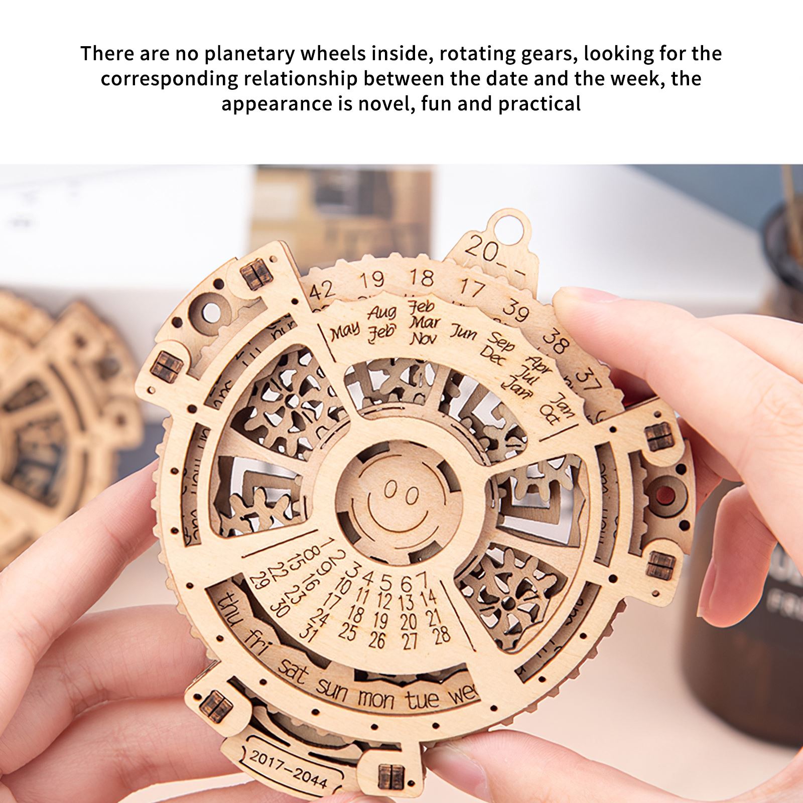 Wood Machinery Perpetual Calendar Gear Turning Assembly Model Creativity Simple Desktop Ornaments Assembled Educational Toys