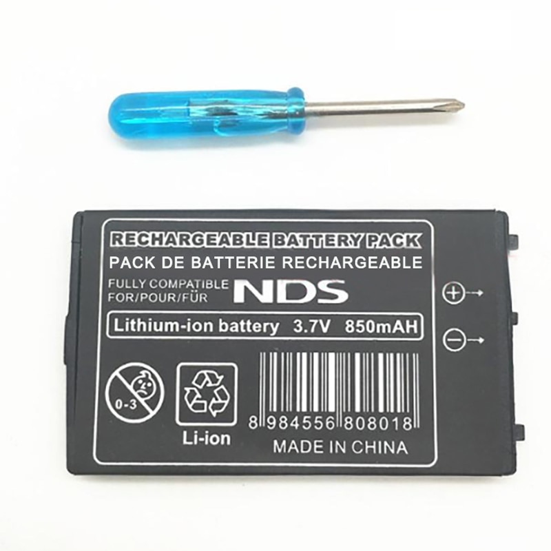 850 Mah Oplaadbare Lithium-Ion Batterij Pack Voor Nintendo Ds Nds Gastheer Ingebouwde Batterijen Met Mini Schroevendraaier