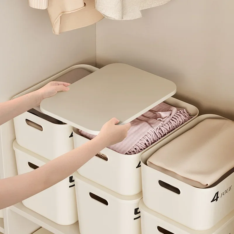 Stapelbare opbergdoos met deksel stofdicht voor cosmetica kleding kruidenier speelgoed organisator