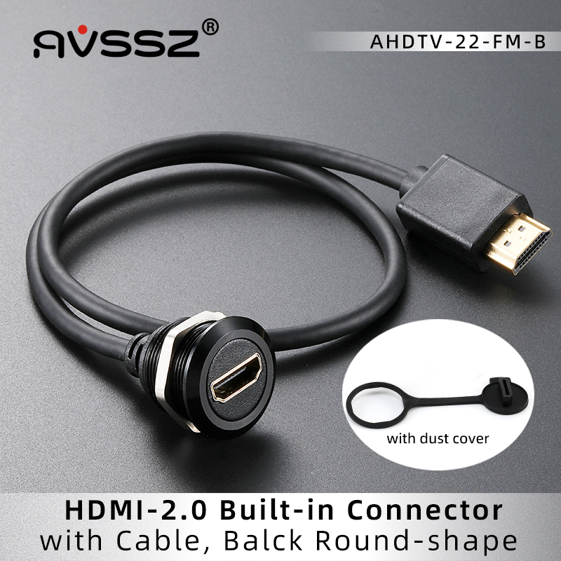 0.5-2m metall hdmi 2.0 data forlengelseskabelkontakt hunn-til-hann innfelt adapterkontaktledninger, til bil, lastebil, motorsykkelindustri: Rød / 2m