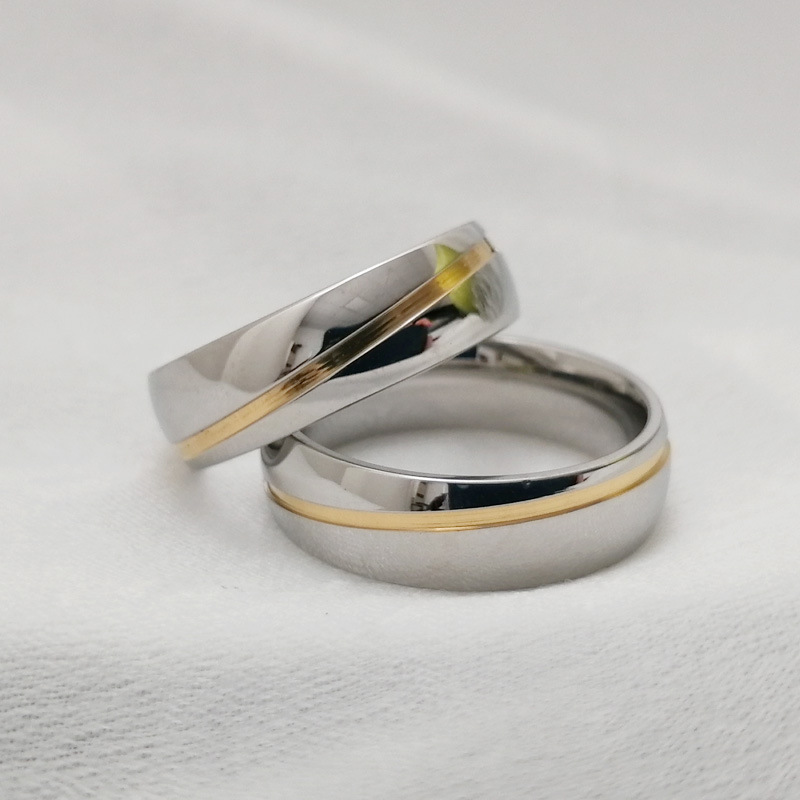 Bagues de mariage pour couples, anneau en acier inoxydable avec Zircon Micro-incrusté, bijoux d'anniversaire, pour hommes et femmes