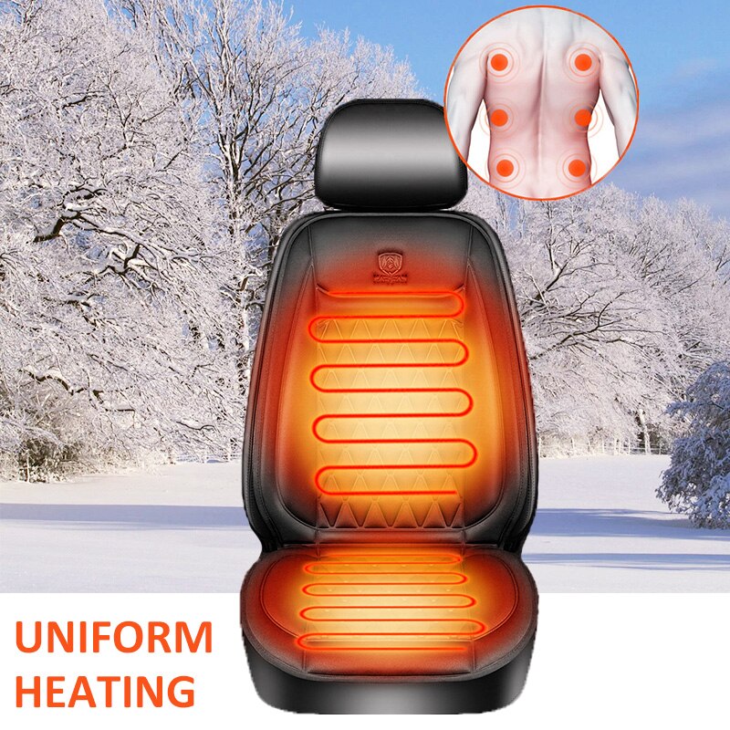 Karcle 2PCS Heated Car Seat Cover Seat Heater Heating Pad Car Seat Cushion Protector For Winter