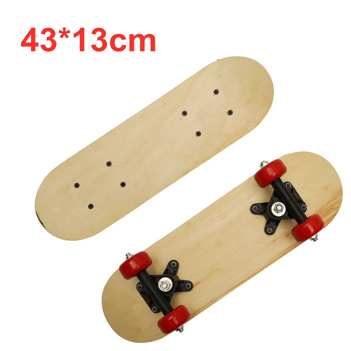 2 størrelser skateboard til børn diy skate booard dekoration boards lys træ dobbelt rocker kinesiske ahorn skatebooards: 43 x 13cm