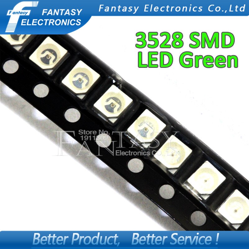 100 stuks Groen 3528 1210 SMD LED diodes light