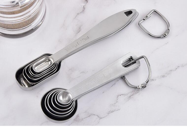 Stainless steel measuring spoon set with calibrated baking measuring spoon set kitchen milk powder seasoning measuring spoon set