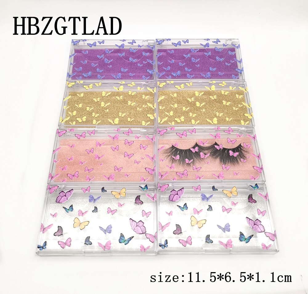 20/50pcs price eyelash packaging box lash boxes 25mm faux mink lashes Butterfly print rectangle empty case bulk