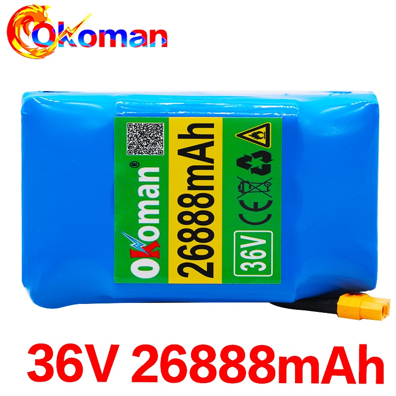 Batterie rechargeable au lithium-ion 10S2P 36v 26888mah pour monocycle hoverboard auto-aspiration électrique avec BMS