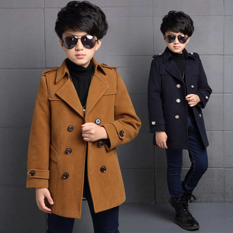 Rooster Kinderen Jas Wollen Jas Voor Jongens Mode Herfst Winter Jas Jongen Windjack Kids Winter Overjas