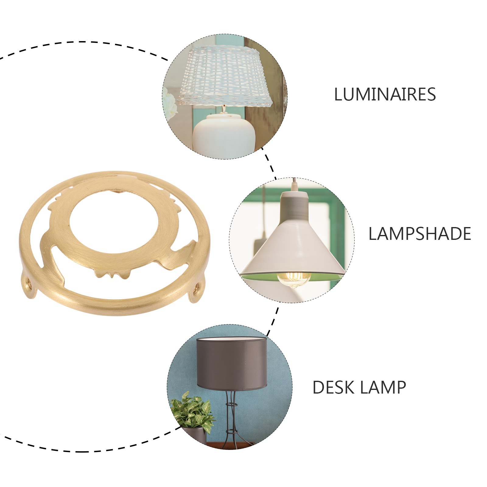 Copper Lamp Shade Holder Pure Copper Lamp Head Fixer Glass Cover Stabilizer E14 Thread Lamp Parts For Lamp Repair Shell Car