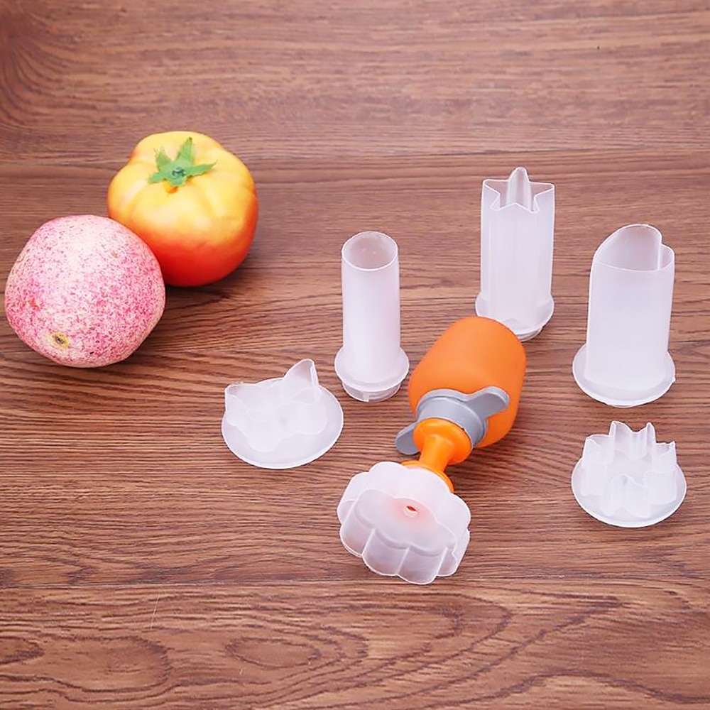 1 juego de cocina, comida vegetal tallada cortador para hacer canapés, moldes moldeadores de frutas, máquina de tallado de ensalada, , Festival, torta del desierto, Decora, herramienta