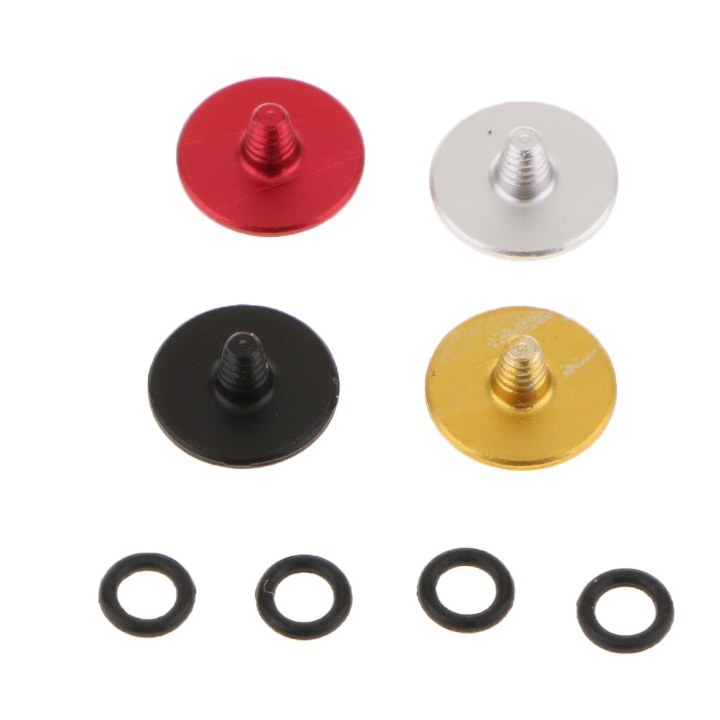 4 Pieces Universal Camera Convex Shutter Release Button Fit for Standard Threads - Red & Black & Silver & Gold