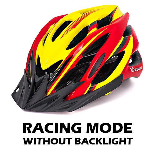 VICTGOAL Fahrrad Helm Licht Radfahren Helm Sonnenblende LED-hintergrundbeleuchtung Sicherheit MTB Berg Straße Fahrrad Helme Angeformten