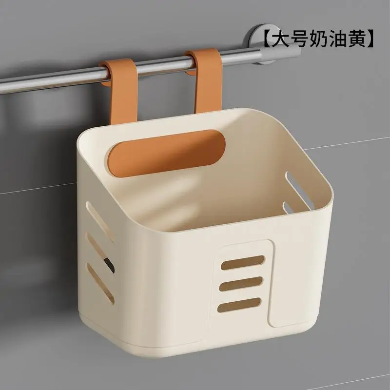 Kitchen Hanging Storage Basket Household Hanging Basket Bathroom Shelf Hangable Toilet Wall Hanging Plastic Kitchen Organizer