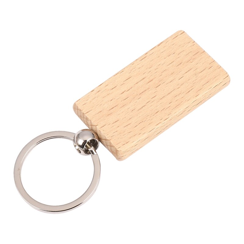 50 Blank Houten Sleutelhanger Rechthoekige Graveren Key Id Kan Worden Gegraveerd Diy