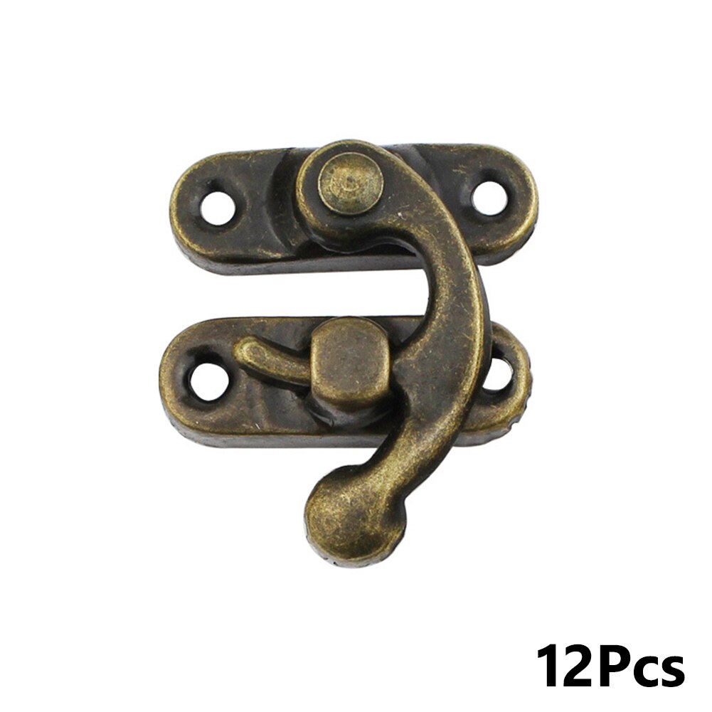 12 pièces bijoux coffre vin boîte en bois boîte à bascule loquet meubles en cuir sac à main valise moraillon crochet serrure 3 couleurs: Bronze right