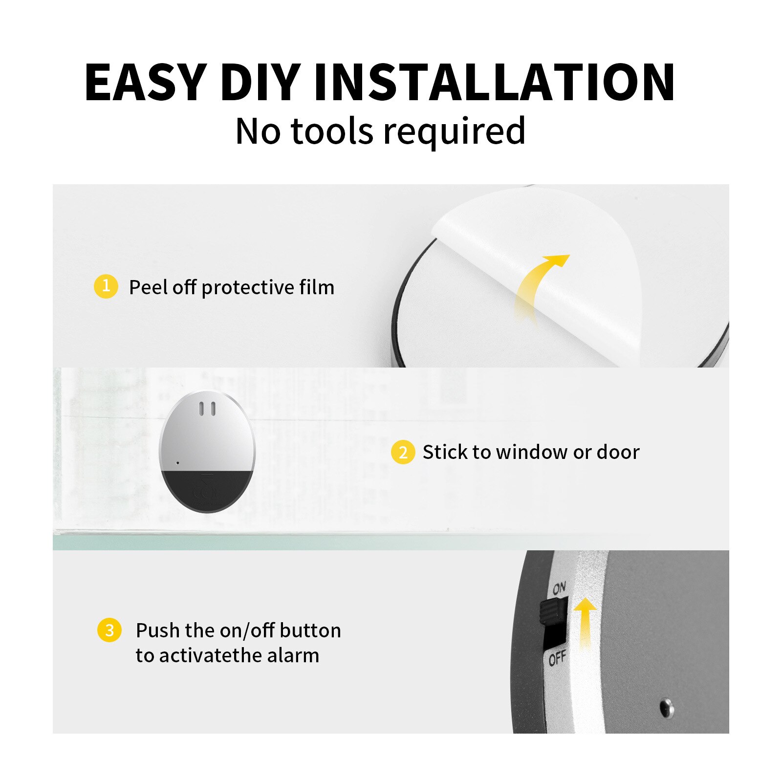 Vibration Door and Window Alarm Household Hotel High DB Vibration Induction Anti-theft Alarm