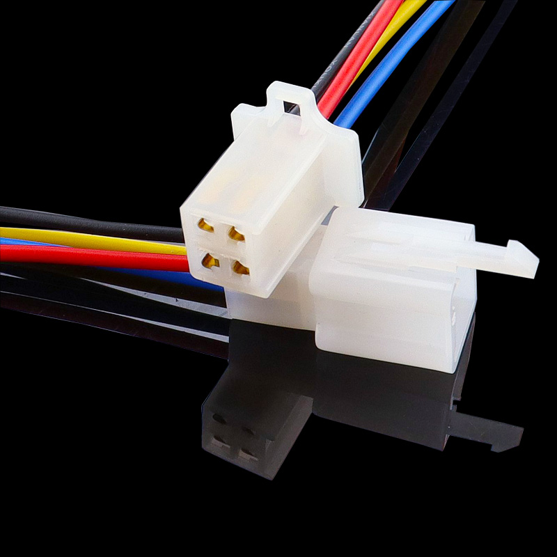1 set 4 -polige elektrische draadconnectoren, stekkerset voor auto's, inclusief kabel/totale lengte 21cm