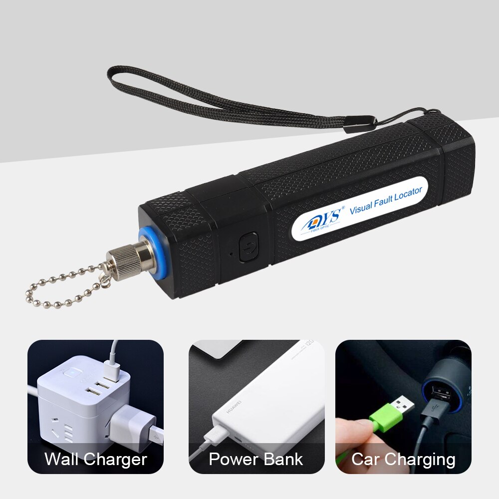 Visual Fault Locator Fiber Optic Cable Tester Red Light Source Optical Cable Tester Meter 10mW