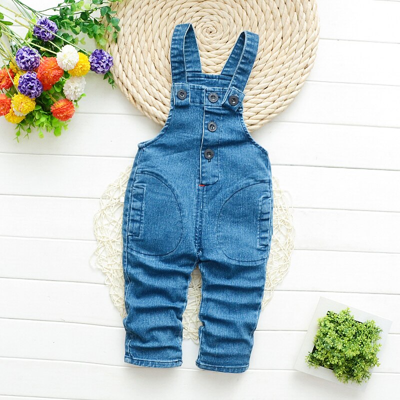 Ienens meninas meninos calças compridas denim macacão da criança dungarees crianças bebê menino calças de brim macacão roupas playsuit