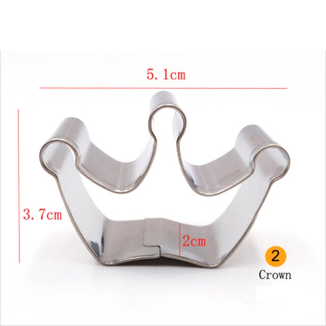 Juego de 2 unids/set de moldes de acero inoxidable para galletas, cortadores de galletas para , Reina, Cisne, romántico, herramienta para hornear, sello de molde: Crown