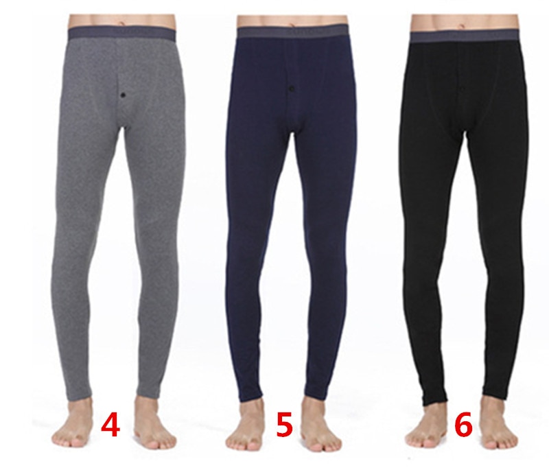 3 uds Invierno hombres largo calzoncillos de algodón ropa interior térmica hombre cálido largo calzoncillos Pantalones de: 456 / XXXL