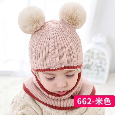 Baby Toddler Winter Warm Monkey Beanie Hat Earflap Knitted Cap Girl Boy Kids Children's ear knit cap: D