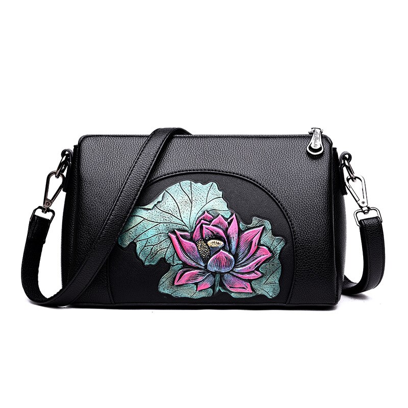 Vrouwen Tas Zacht Lederen Kleine Vierkante Tas Mode Koreaanse Stijl Schouder Messenger Tas Vrouwen Moeder Tas kleine Tas: Green lotus