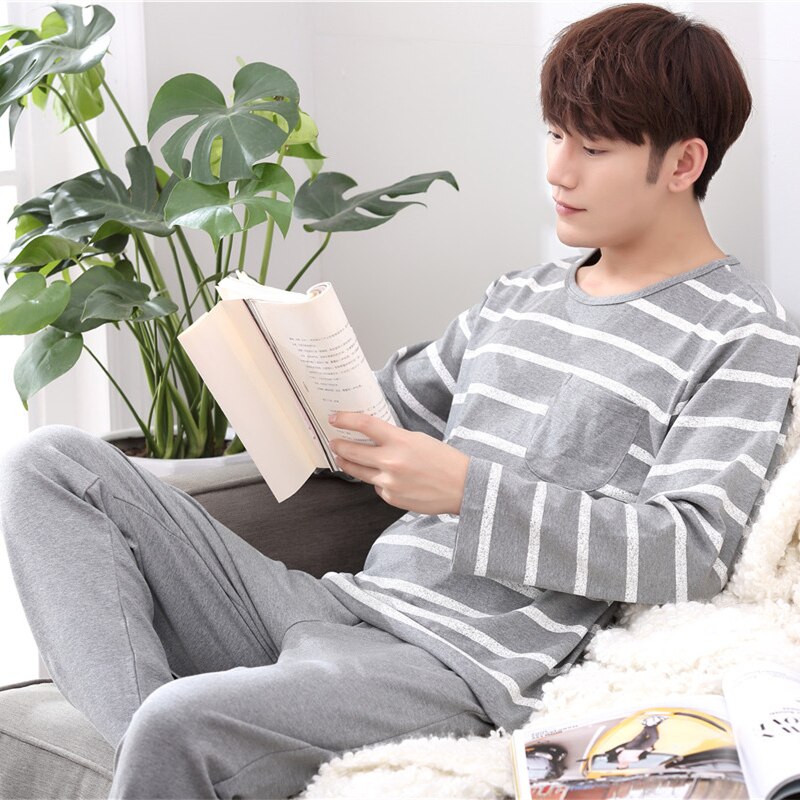 pajamas for men sleepwear men's pure cotton cartoon panda sleep suit pajama set male mens pyjamas overal for sleeping nightwear: ypf32143 / L