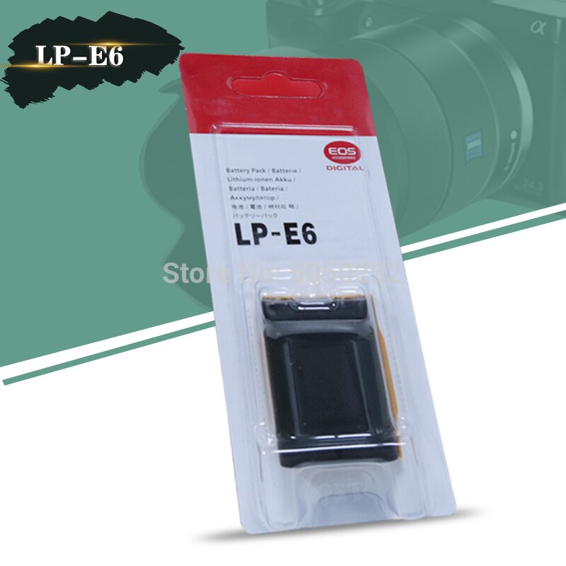 7.2v 1800 mah lp -e6 lp e6 lpe 6 batteri til canon eos 5d mark ii iii iv eos 5ds 5 dsr 6d 7d 7d mark  ii 60d 60da 70d 80d bg -e6