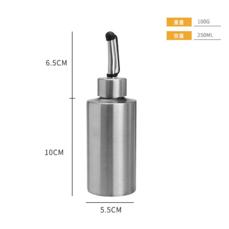 Stal nierdzewna szczelny pyłoszczelna olejarka praktyczna ocet butelka na sos sojowy naczynie na olej przyprawy kuchenne pojemnik narzędzie robić przechowywania: 250mlA
