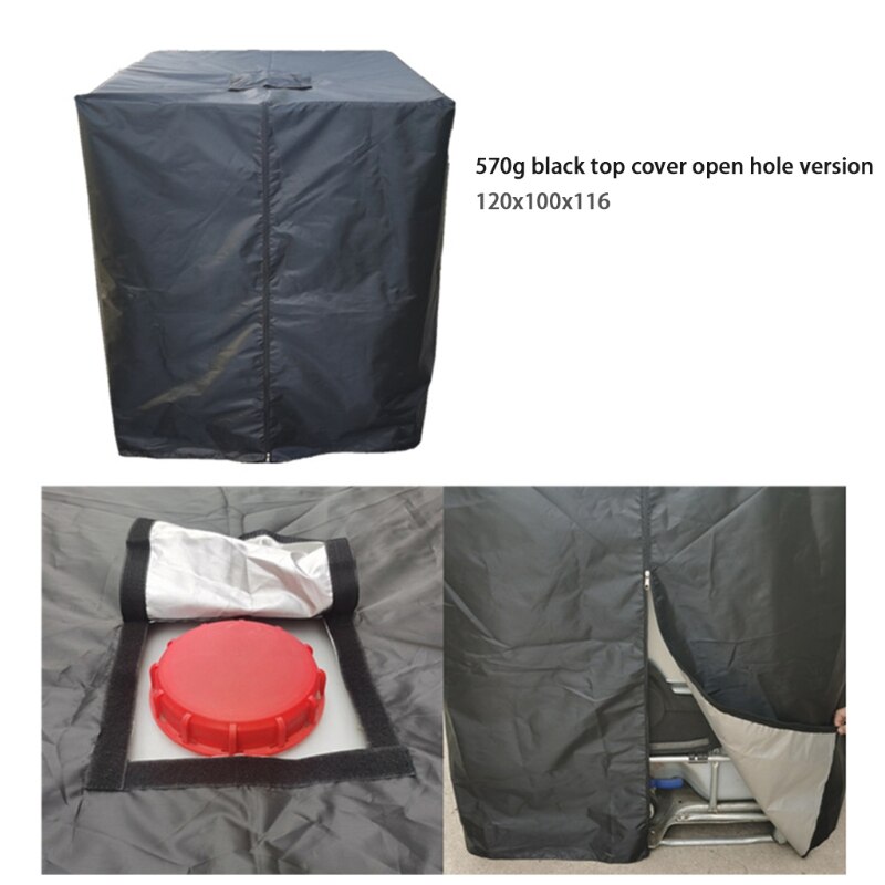 1000L IBC Ton Barrel Protective Cover Waterproof Dustproof Rainwater 210D Outdoor Cover Tank Container Sunscreen Shade