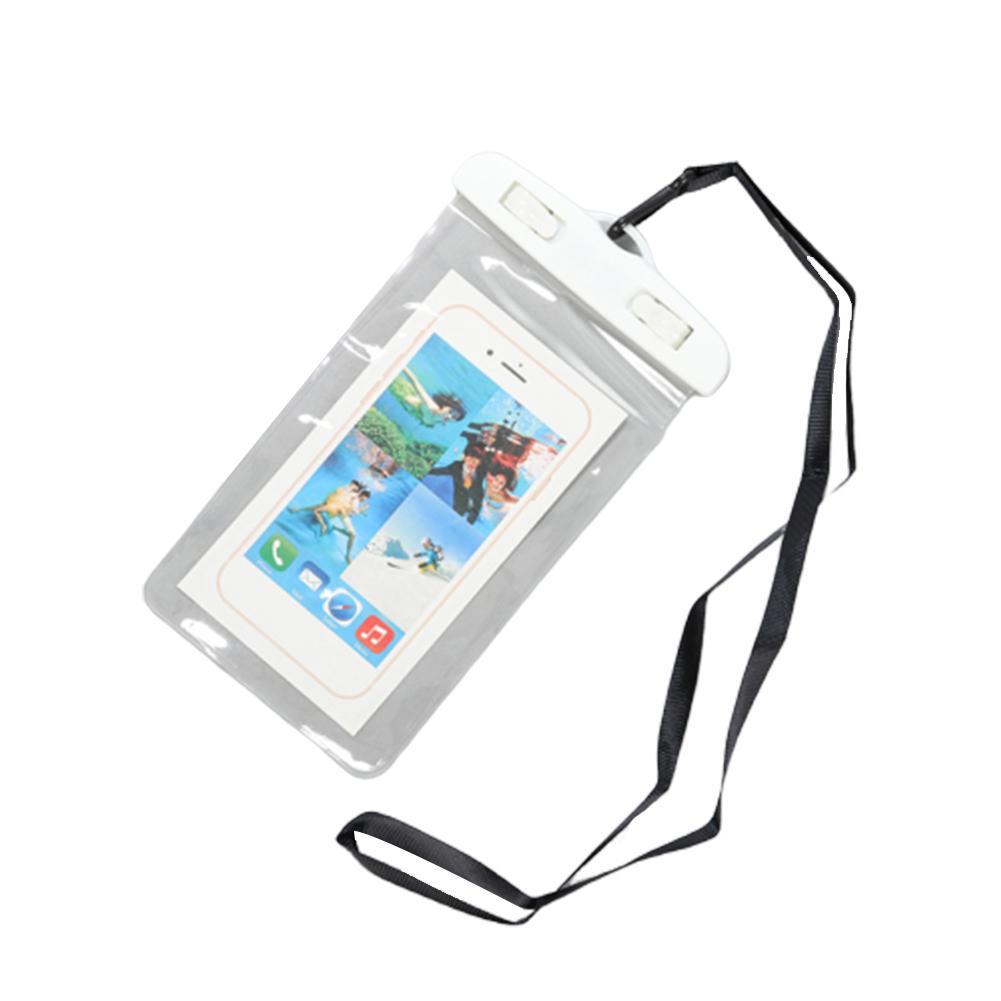 Mobiltelefon universell vanntett veske svømmeveske deksel bag undervannskoffert vanntørt basseng strandski til telefon sport  o7 y 7: Hvit