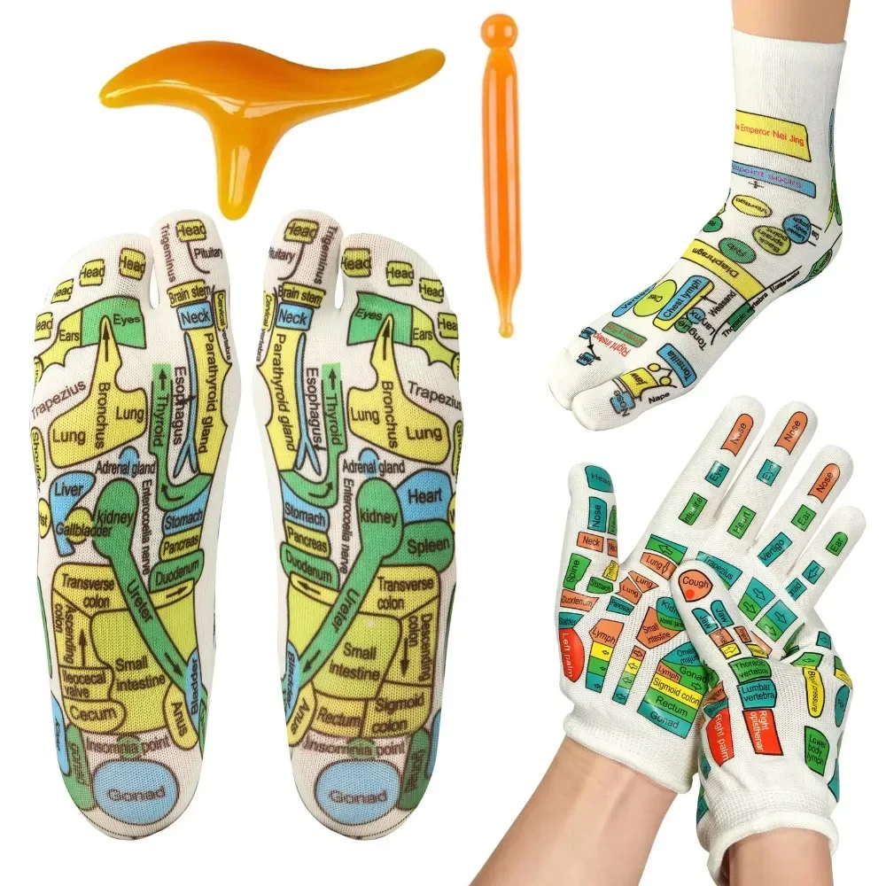 1 einstellen Socken Akupressur Fußpflege Massage Lindern Müde Füße Massagegerät Reflexzonenmassage Socken Fuß Akupunkturpunkt Massage Werkzeug Physiotherapie